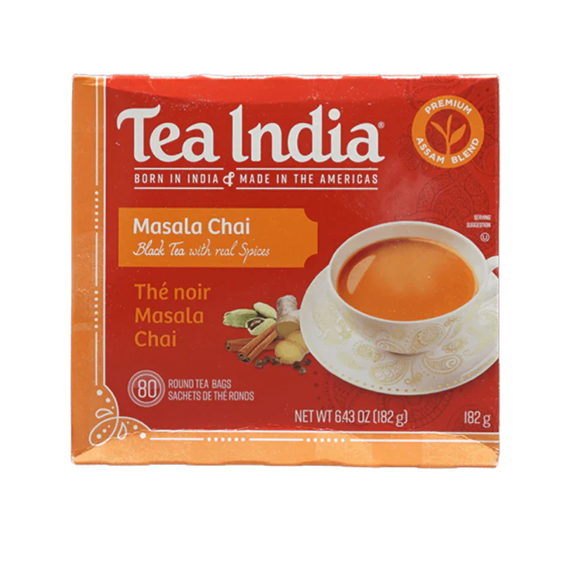 Tea India Masala Chai tea package on a white background