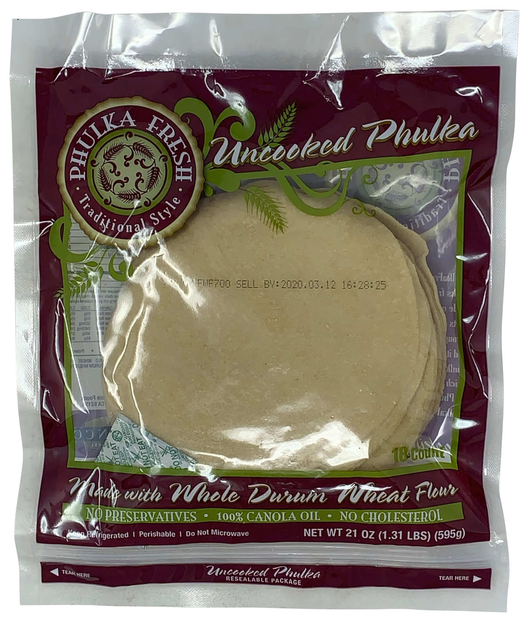 Franco Wholefoods Roti / Phulka Fresh Roti 21 oz