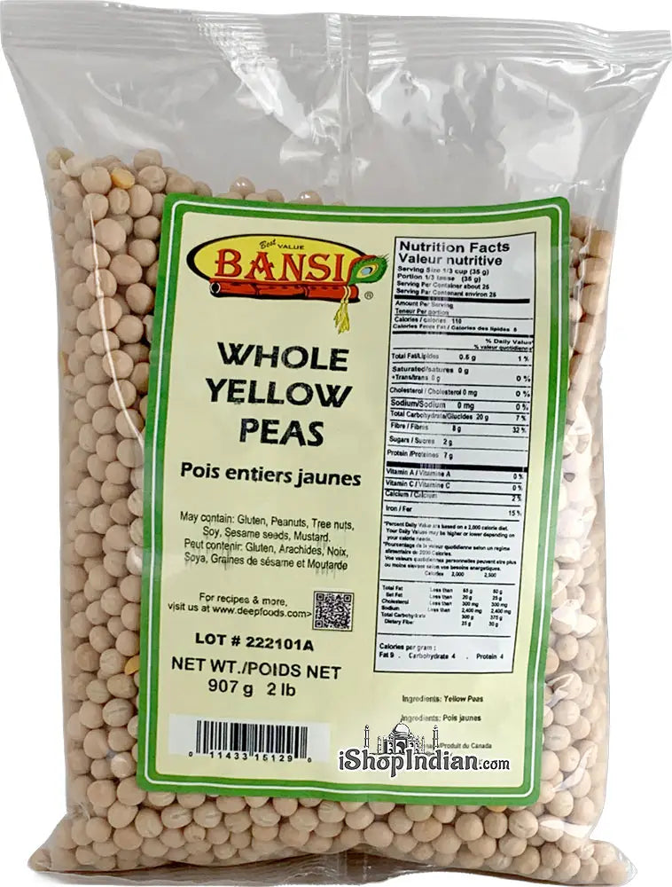 Bansi Whole Yellow Peas 2 Lb