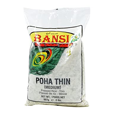 Bag of Bansi Poha Thin rice on a white background